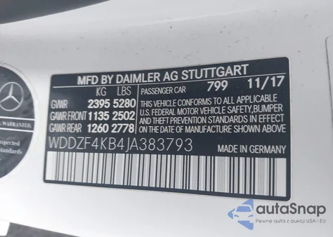 2018 Mercedes-Benz E 300 4Matic from USA, damaged, VIN WDDZF4KB4JA383793